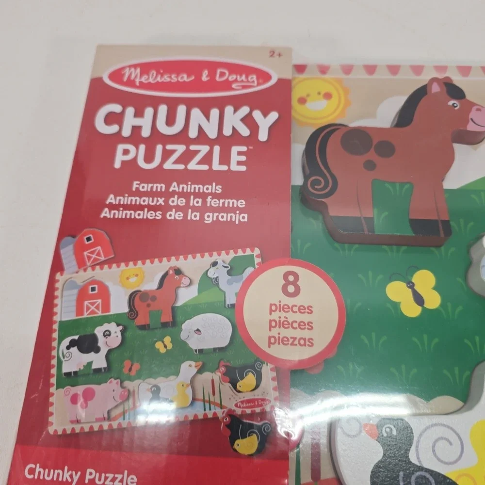Melissa and Doug Fresh‎ Start FARM ANIMALS Chunky Thick Wood Puzzle 12